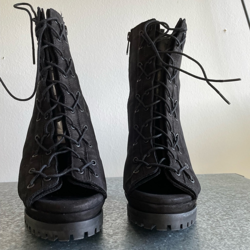 Allsaints Aars Heel Suede Lace up Boots BNIN SIZE 40/ 9.5